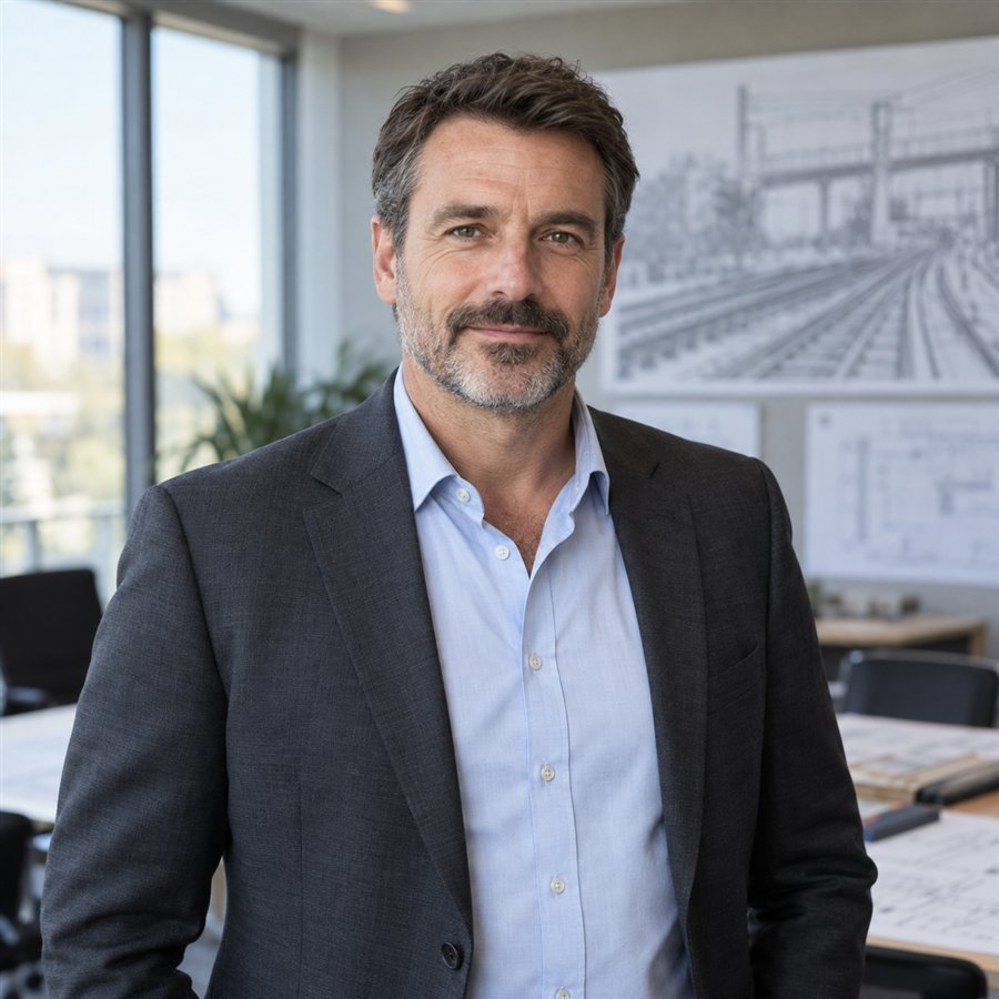 Portrait illustratif d'un directeur technique en bureau