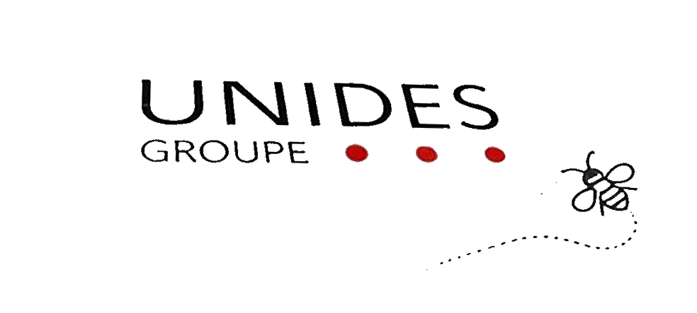 Logo UNIDES Groupe accompagné de l’abeille