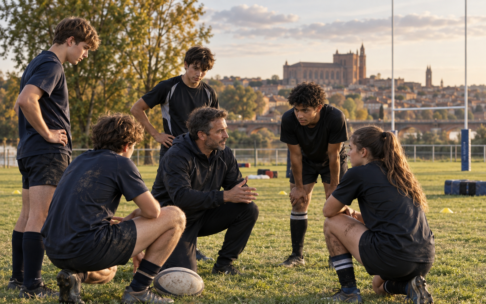 Formation de jeunes sportifs, photographie générique