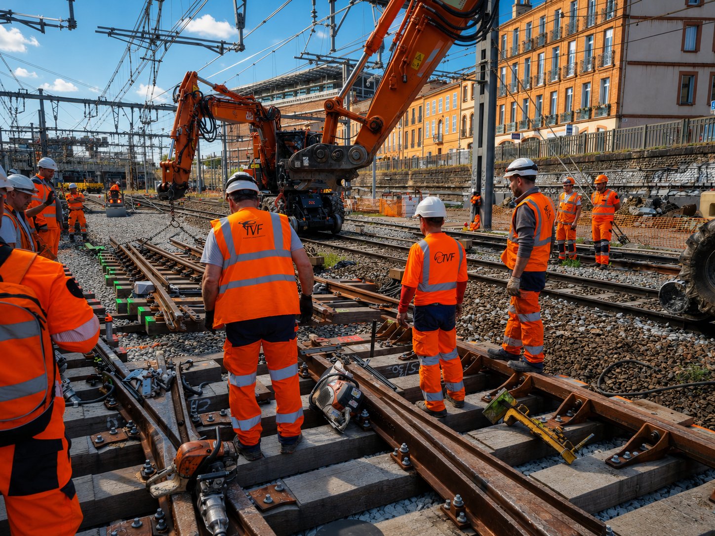Équipe UNIDES sur chantier ferroviaire